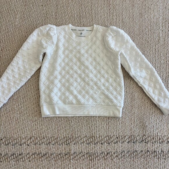 Tuckernuck white puff sleeve Quilted Campbell sweatshirt - Picture 8 of 11